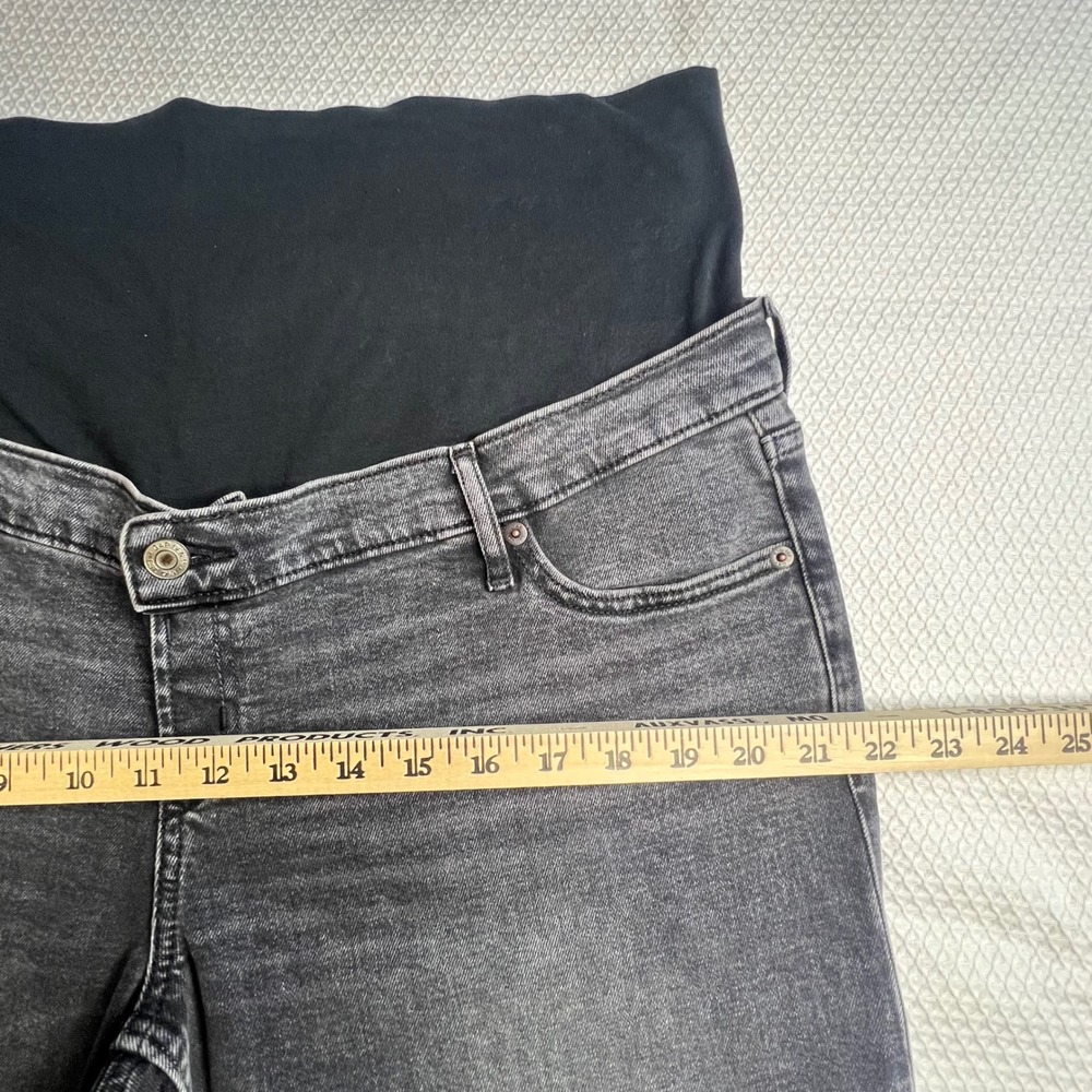 GAP Straight Leg Maternity Jeans with Black Waist Panel - Washed Gray - Picture 3 of 7